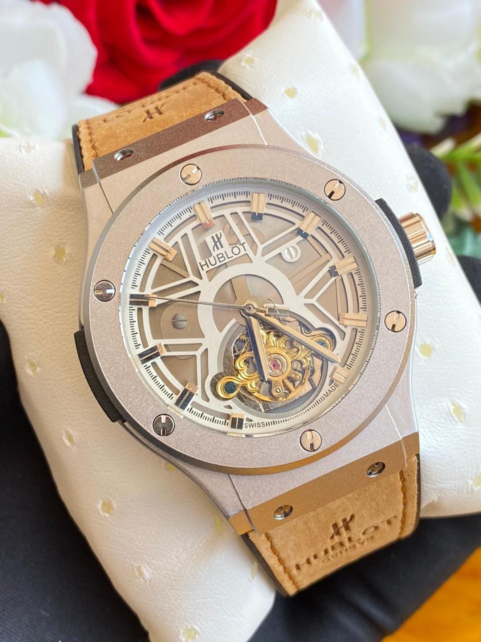 HUBLOT AUTOMATIC GENTS WATCH TOURBILLON MACHINE WATER RESISTANT HUBLOT BRANDED BOX