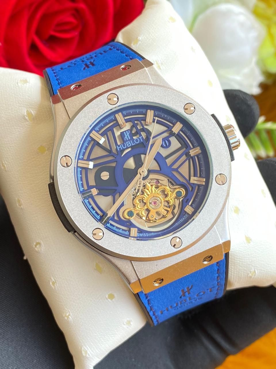 HUBLOT AUTOMATIC GENTS WATCH TOURBILLON MACHINE WATER RESISTANT HUBLOT BRANDED BOX