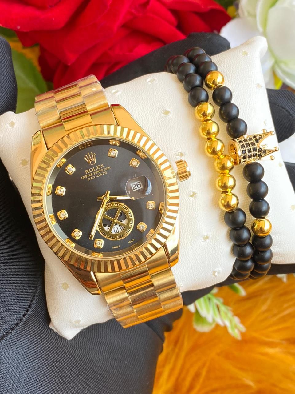 ROLEX X BRACELET BATTERY POWERED WATER RESISTANT DAY&DATE DISPLAY STAINLESS STEEL ROLEX BRANDED BOX