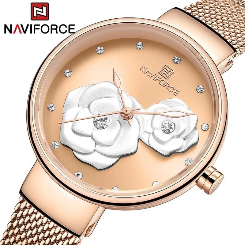 #NAVIFORCE LADIES #NF5013 ADJUSTABLE MESH STRAP WATER RESISTANT SILVER ROSE-BLUE ROSE-GREEN ENQUIRIES