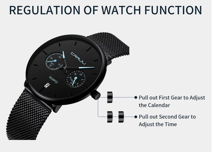 CRRJU CHRONOGRAPH STAINLESS STEEL WATER RESISTANT