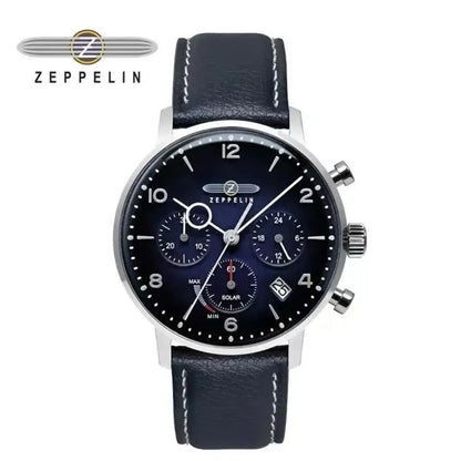 ZEPPELIN CHRONOGRAPH WATCH DATE DISPLAY WATER RESISTANT LEATHER STRAP