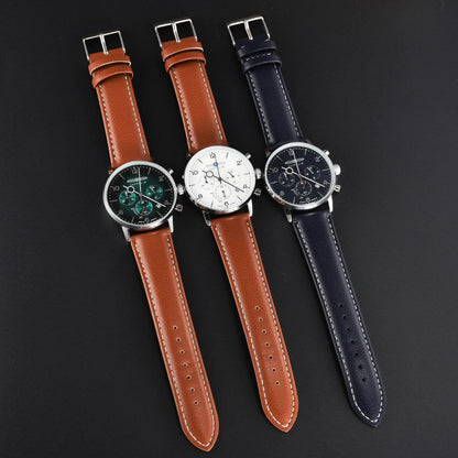 ZEPPELIN CHRONOGRAPH WATCH DATE DISPLAY WATER RESISTANT LEATHER STRAP