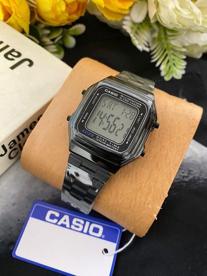 CASIO ILLUMINATOR WATER RESISTANT BATTERY POWERED STAINLESS STEEL LIGHT BUTTON