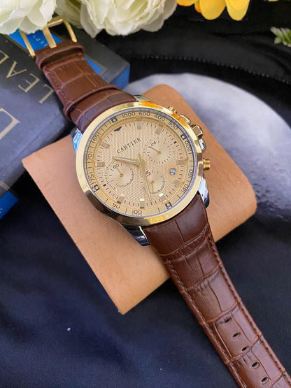 OLEVS GENTS WATCH DAY AND DATE DISPLAY STAINLESS STEEL WATER RESISTANT LUMINOUS GOLD BLACK GOLD OLEVS BRANDED BOX