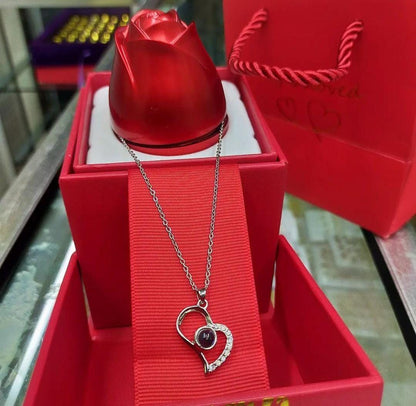 I LOVE YOU NECKLACE 100 LANGUAGES DOZEN PIECES AND ABOVE SILVER ROSE GOLD COMES A BOX AND GIFT BAG