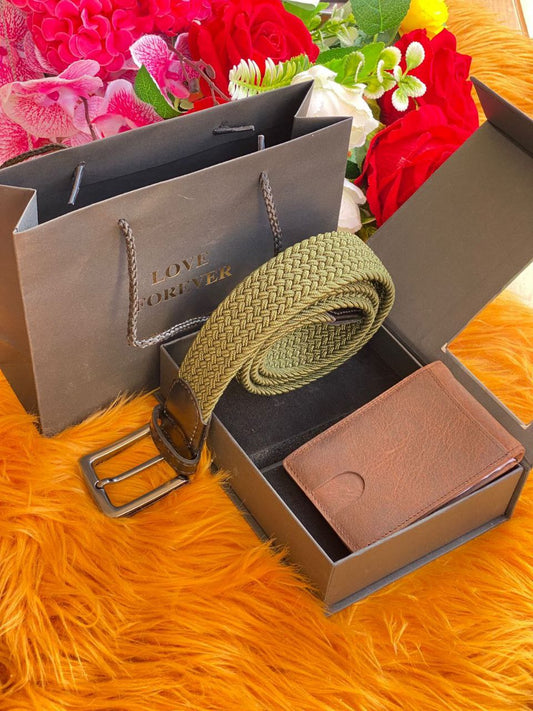 ⌚MEN GIFT PACKAGES⌚ WOOVEN BELT WALLET BAG&BOX KINDLY NOTE THIS PACKAGE CAN BE COMBINED WITH ANY WOOVEN BELT COLOR & ANY WALLET BRAND