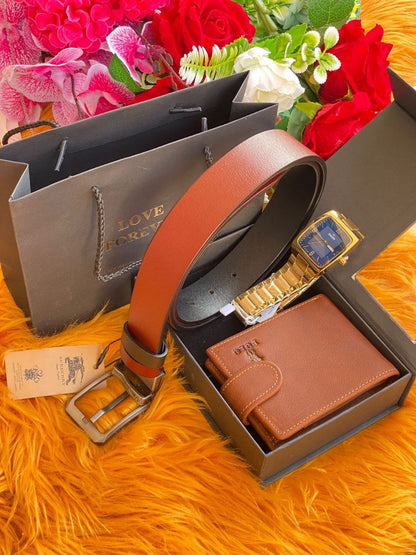 ⌚MEN GIFT PACKAGES⌚ WATCH WALLET DOUBLE SIDED BELT BAG&BOX KINDLY NOTE THIS PACKAGE CAN BE COMBINED WITH ANY ROLEX,POEDAGAR,SWISH,CASIO,FNGEEN, MEN WATCHES & ANY WALLET BRAND ANY DOUBLE SIDED BELT