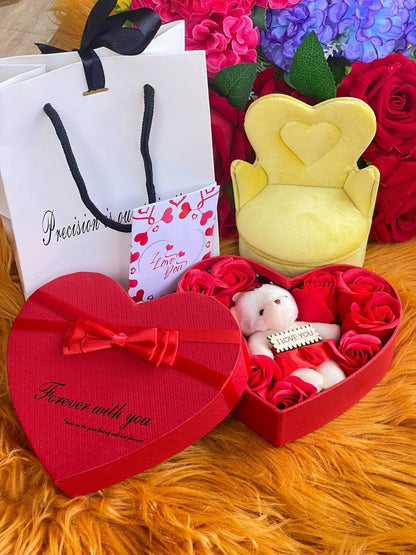 JEWELLERY ORGANIZER X FLORAL PACKAGE PRESERVED ROSES MINI SOFA JEWELLERY ORGANIZER (PINK&MUSTARD) FLORAL PACKAGE (PINK&RED) BEAR/DOLL BAG&CARD