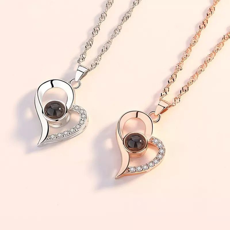 I LOVE YOU NECKLACE 100 LANGUAGES DOZEN PIECES AND ABOVE SILVER ROSE GOLD NECKLACE COMES A BOX AND GIFT BAG