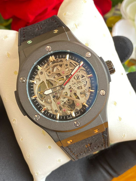 #HUBLOT AUTOMATIC GENTS WATCH TOURBILLON MACHINE WATER RESISTANT HUBLOT BRANDED BOX