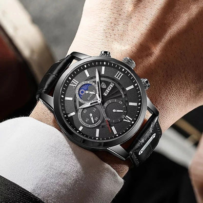 LIGE CHRONOGRAPH +BOX ,MANUAL AND CARD