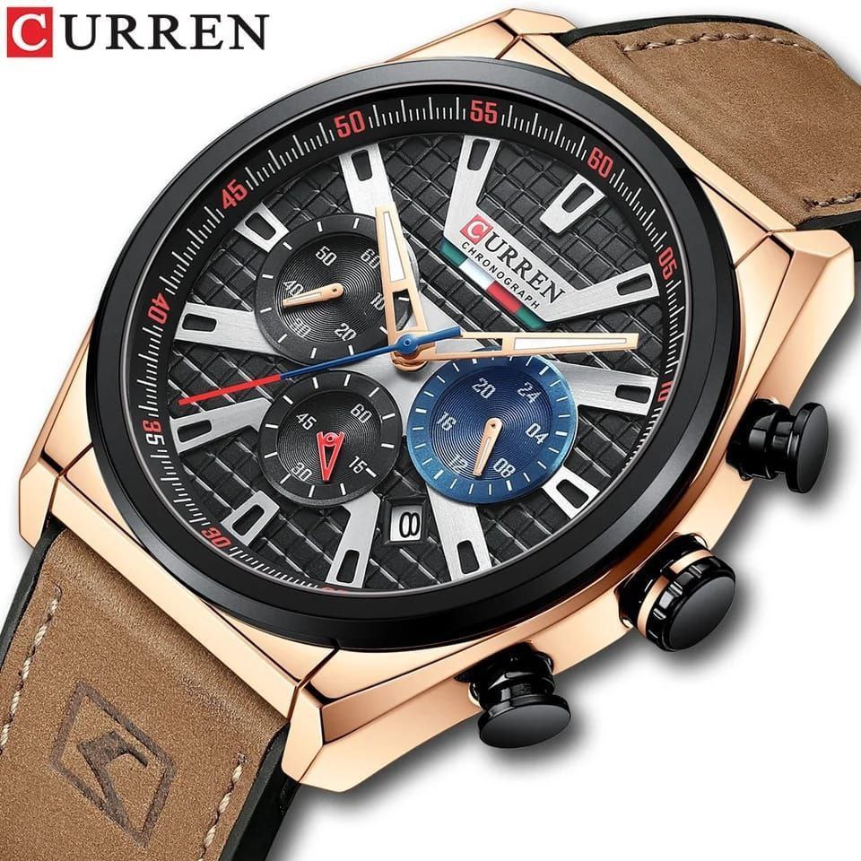 CURREN GENTS #8392 WATER RESISTANT BATTERY POWERED DATE DISPLAY CHRONOGRAPH MOVEMENT 3 COLOR OPTIONS ENQUIRIES