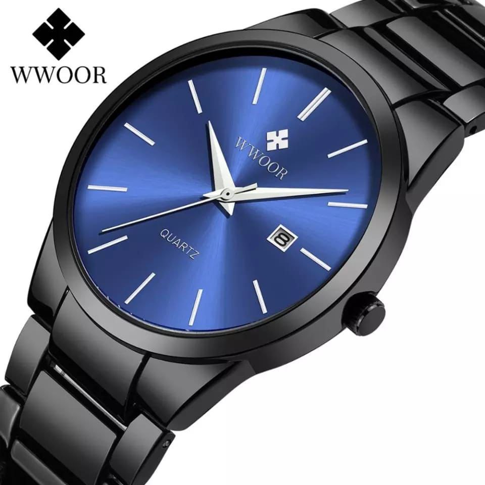 WWOOR MEN WATCH MODEL 8875 DATE DISPLAY STAINLESS STEEL WATER RESISTANT PLUS BRANDED BOX