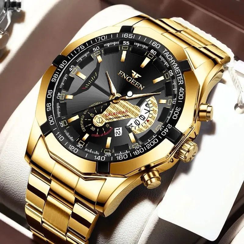 #FNGEEN MEN WATCH WATER RESISTANT DATE DISPLAY COMES A FREE BRANDED BOX