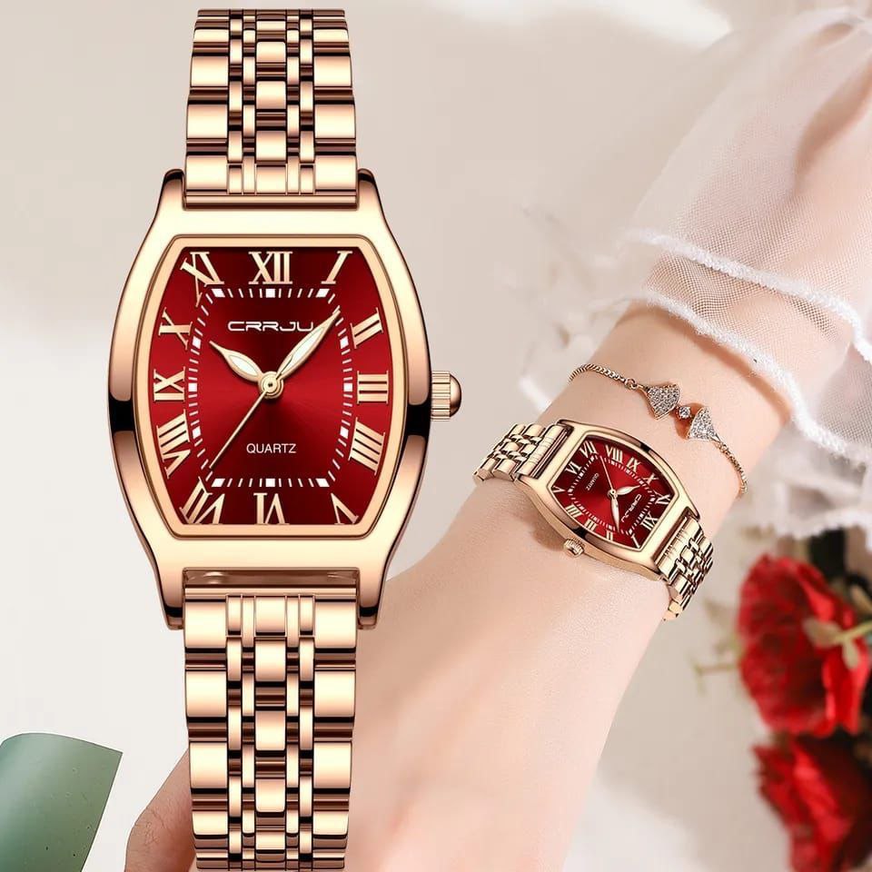 CRRJU LADIES 5013 WATER RESISTANT STAINLESS STEEL BATTERY POWERED