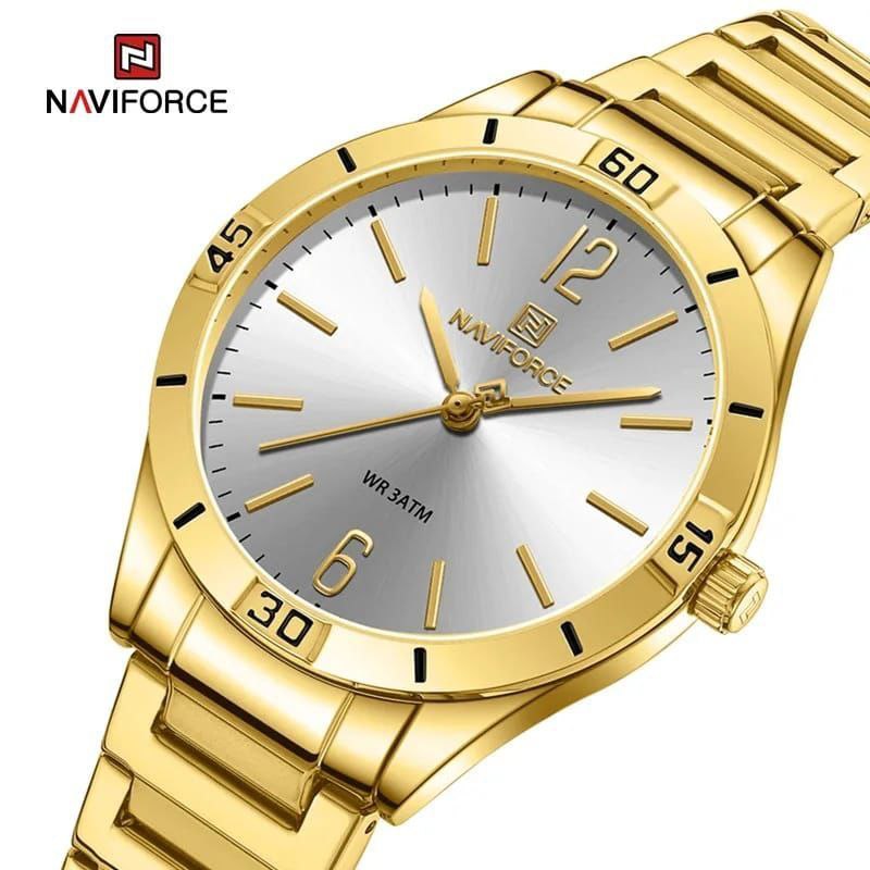 #NAVIFORCE LADIES #NF5029 WATER RESISTANT STAINLESS STEEL ROSE-GOLD YELLOW-GOLD SILVER-BLACK SILVER-CYAN ENQUIRIES