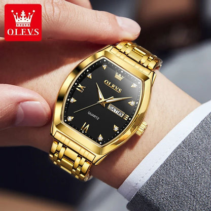 OLEVS MEN WATCH DAY AND DATE DISPLAY LUMINOUS FUNCTION STAINLESS STEEL OLEVS BRANDED BOX