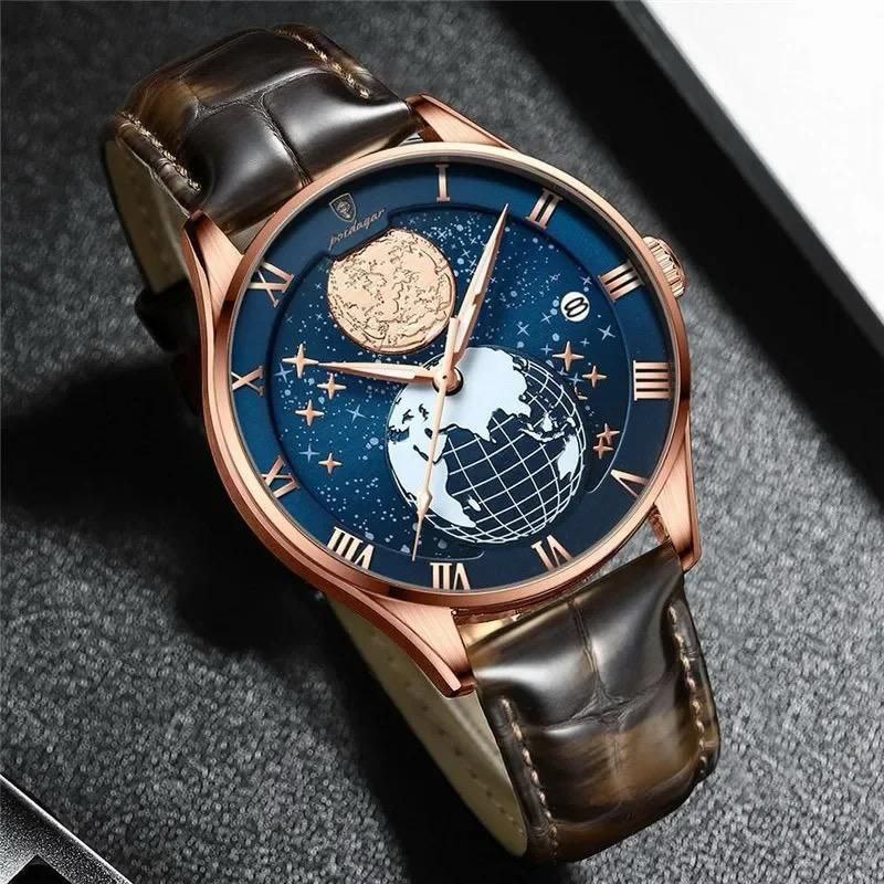 POEDAGAR MEN WATCH WATER RESISTANT BATTERY POWERED DATE DISPLAY LUMINOUS FUNCTION