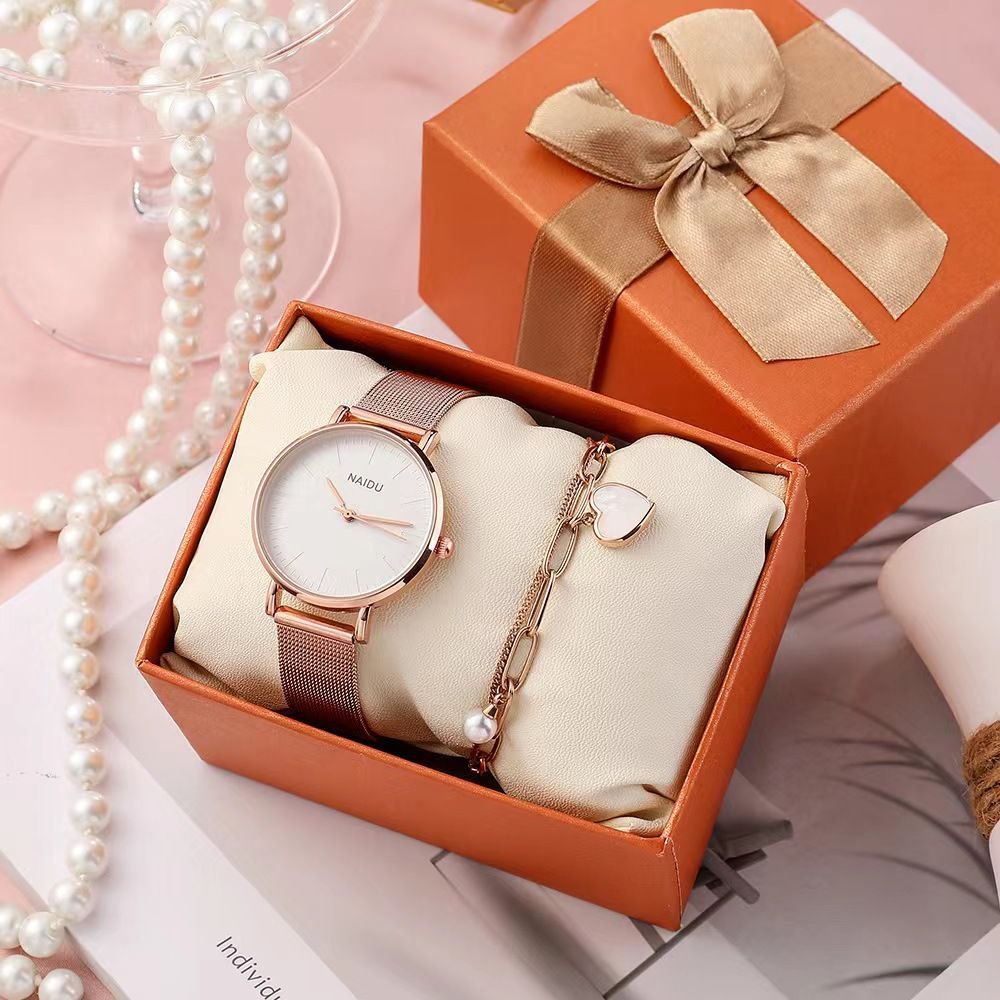 #LADIES COMBO WATCH X BRACELET X GIFT BOX STAINLESS STEEL WATER RESISTANT BATTERY POWERED
