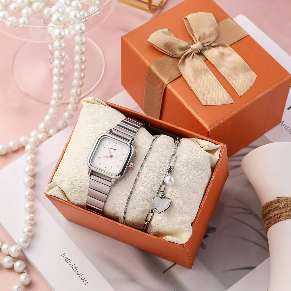 #LADIES COMBO WATCH X BRACELET X GIFT BOX STAINLESS STEEL WATER RESISTANT BATTERY POWERED