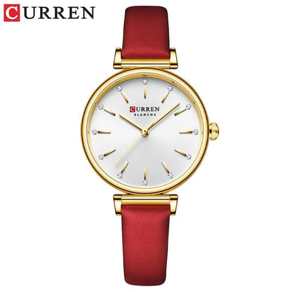 CURREN LADIES #9081 (LEATHER) WATER RESISTANT BATTERY POWERED 2 COLOR OPTIONS