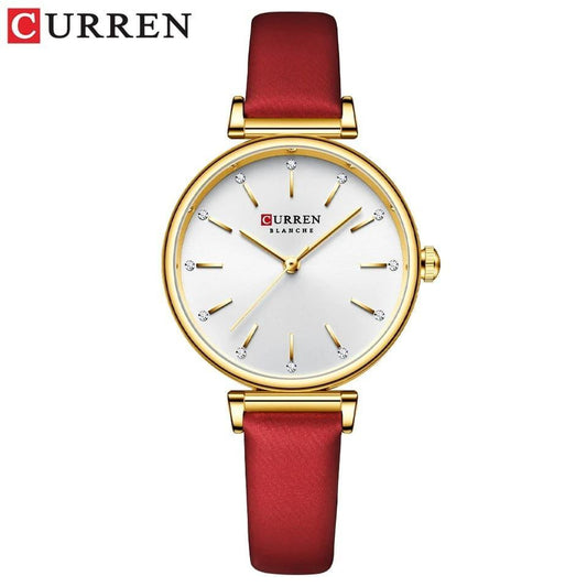 CURREN LADIES #9081 (LEATHER) WATER RESISTANT BATTERY POWERED 2 COLOR OPTIONS