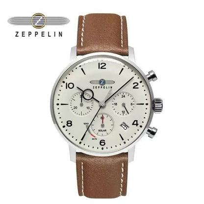 ZEPPELIN CHRONOGRAPH WATCH DATE DISPLAY WATER RESISTANT LEATHER STRAP