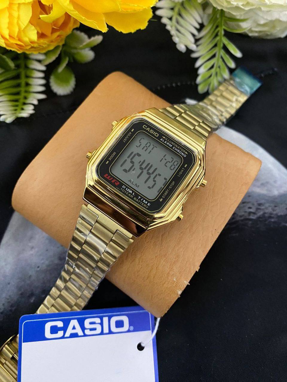CASIO ILLUMINATOR WATER RESISTANT BATTERY POWERED STAINLESS STEEL LIGHT BUTTON CASIO BOXES @ ENQUIRIES