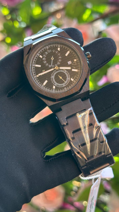 SWISH CHRONOGRAPH GENTS WATCH CHRONOGRAPH DATE DISPLAY BATTERY POWERED STAINLESS STEEL WATER RESISTANT TWO-TONE BLACKBLACK-GREEN BLACK-BLUE GOLD-BLUE