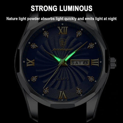 POEDAGAR MEN WATCH WATER RESISTANT BATTERY POWERED DATE DISPLAY LUMINOUS FUNCTION