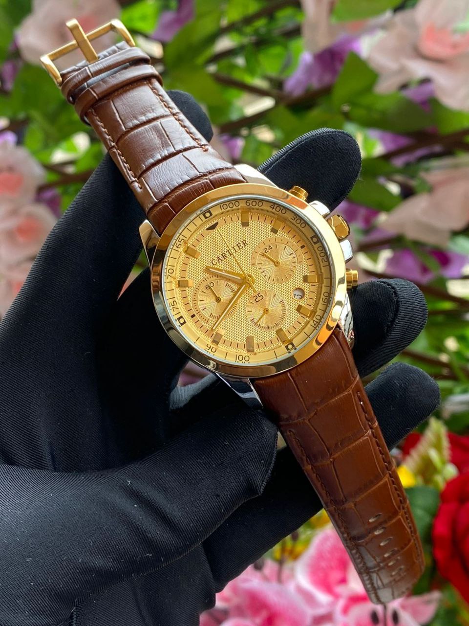 CARTIER MEN WATCH CHRONOGRAPH MOVEMENT DATE DISPLAY WATER RESISTANT ENQUIRIES