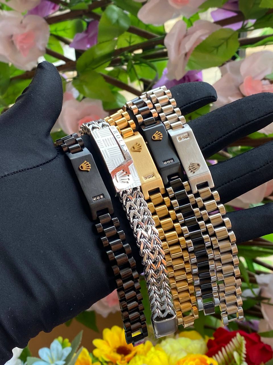 ROLEX BRACELETS STAINLESS STEEL ROLEX LOGO