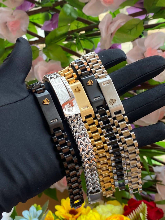 ROLEX BRACELETS STAINLESS STEEL ROLEX LOGO