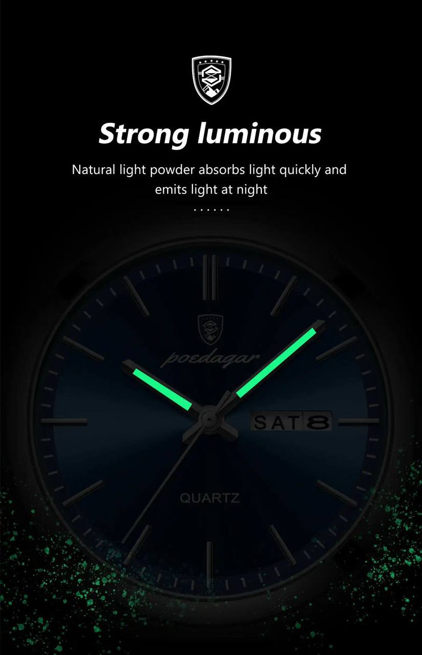 POEDAGAR DAY AND DATE DAY AND DATE DISPLAY STRONG LUMINOUS 3ATM WATERPROOF ENQUIRIES