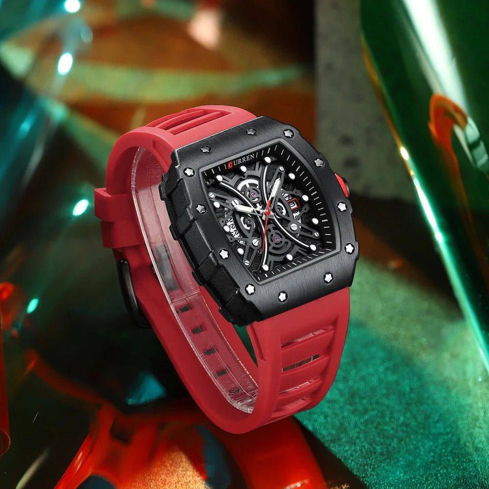 CURREN GENTS #8438 WATCH RUBBER STRAP DATE DISPLAY BATTERY POWERED ENQUIRIES