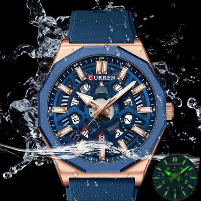 GENTS CURREN 8395 CHRONOGRAPH DATE DISPLAY WATER RESISTANT STAINLESS STEEL LUMINOUS DIAL BLACK GREEN BLUE BLACK GOLD CURREN BRANDED BOX