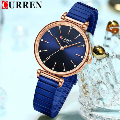 CURREN LADIES #9081 (METALLIC ) WATER RESISTANT BATTERY POWERED CURREN BRANDED BOX ENQUIRIES
