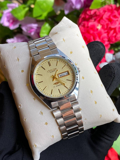 CITIZEN WATCH DAY & DATE DISPLAY STAINLESS STEEL FINISH WATER RESISTANT LUMINOUS DIAL ENQUIRIES