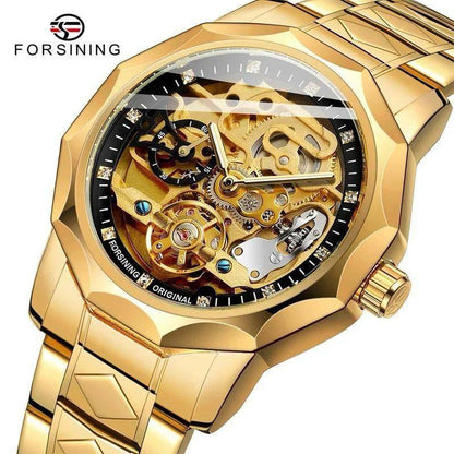 FORSINING AUTOMATIC WATCH AUTOMATIC MOVEMENT LUMINOUS ARMS STAINLESS STEEL WATER RESISTANT ENQUIRIES