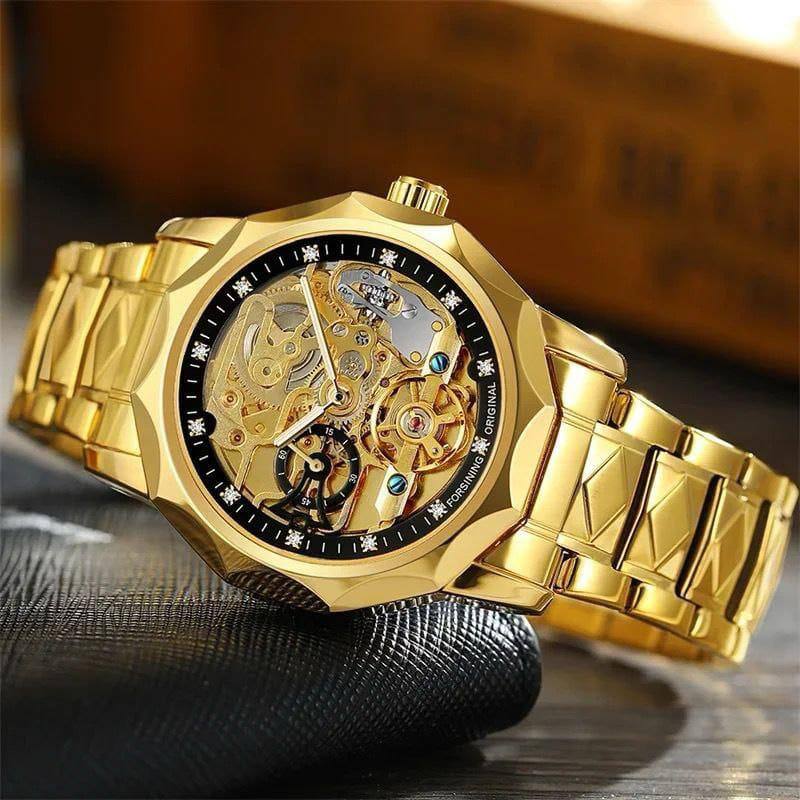 FORSINING AUTOMATIC WATCH AUTOMATIC MOVEMENT LUMINOUS ARMS STAINLESS STEEL WATER RESISTANT ENQUIRIES
