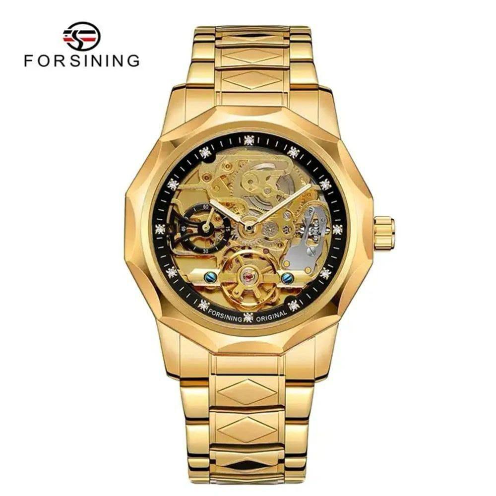 FORSINING AUTOMATIC WATCH AUTOMATIC MOVEMENT LUMINOUS ARMS STAINLESS STEEL WATER RESISTANT ENQUIRIES
