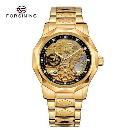 FORSINING AUTOMATIC WATCH AUTOMATIC MOVEMENT LUMINOUS ARMS STAINLESS STEEL WATER RESISTANT ENQUIRIES