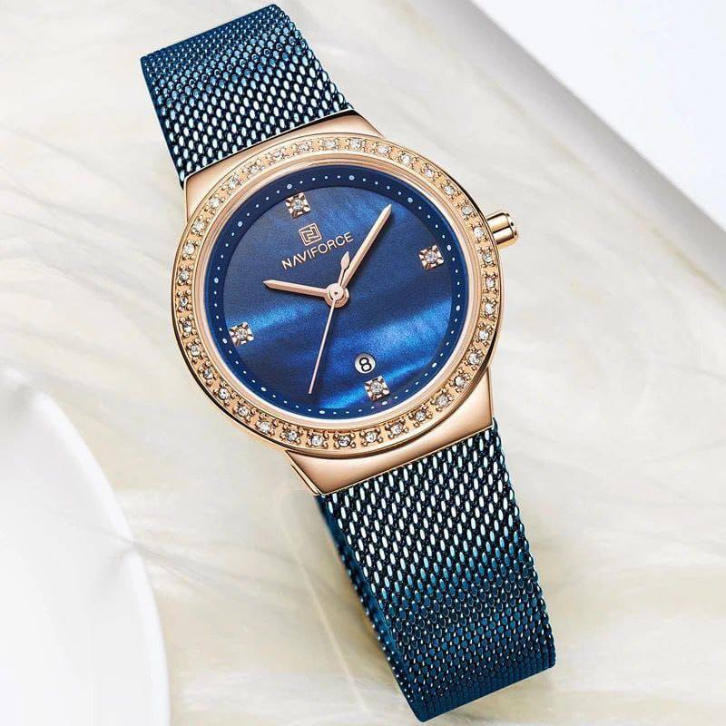 #NAVIFORCE LADIES #NF5013 ADJUSTABLE MESH STRAP WATER RESISTANT ENQUIRIES