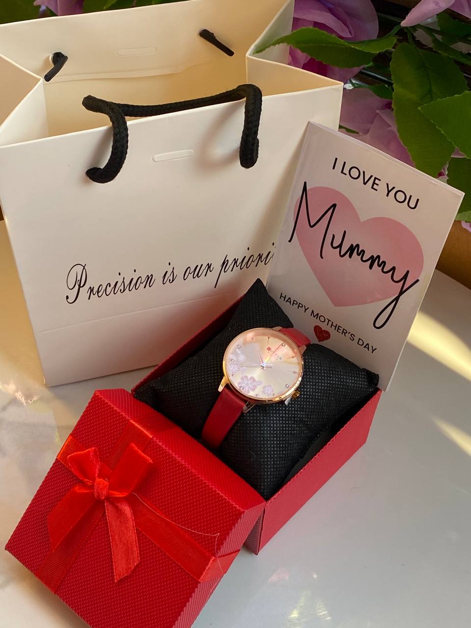 MOTHERS DAY GIFT PACKAGE (CURREN EDITION) WATCH,BOX,CARD,BAG STAINLESS STEEL WATER RESISTANT BATTERY POWERED