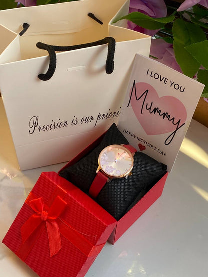 MOTHERS DAY GIFT PACKAGE (CURREN EDITION) WATCH,BOX,CARD,BAG STAINLESS STEEL WATER RESISTANT BATTERY POWERED
