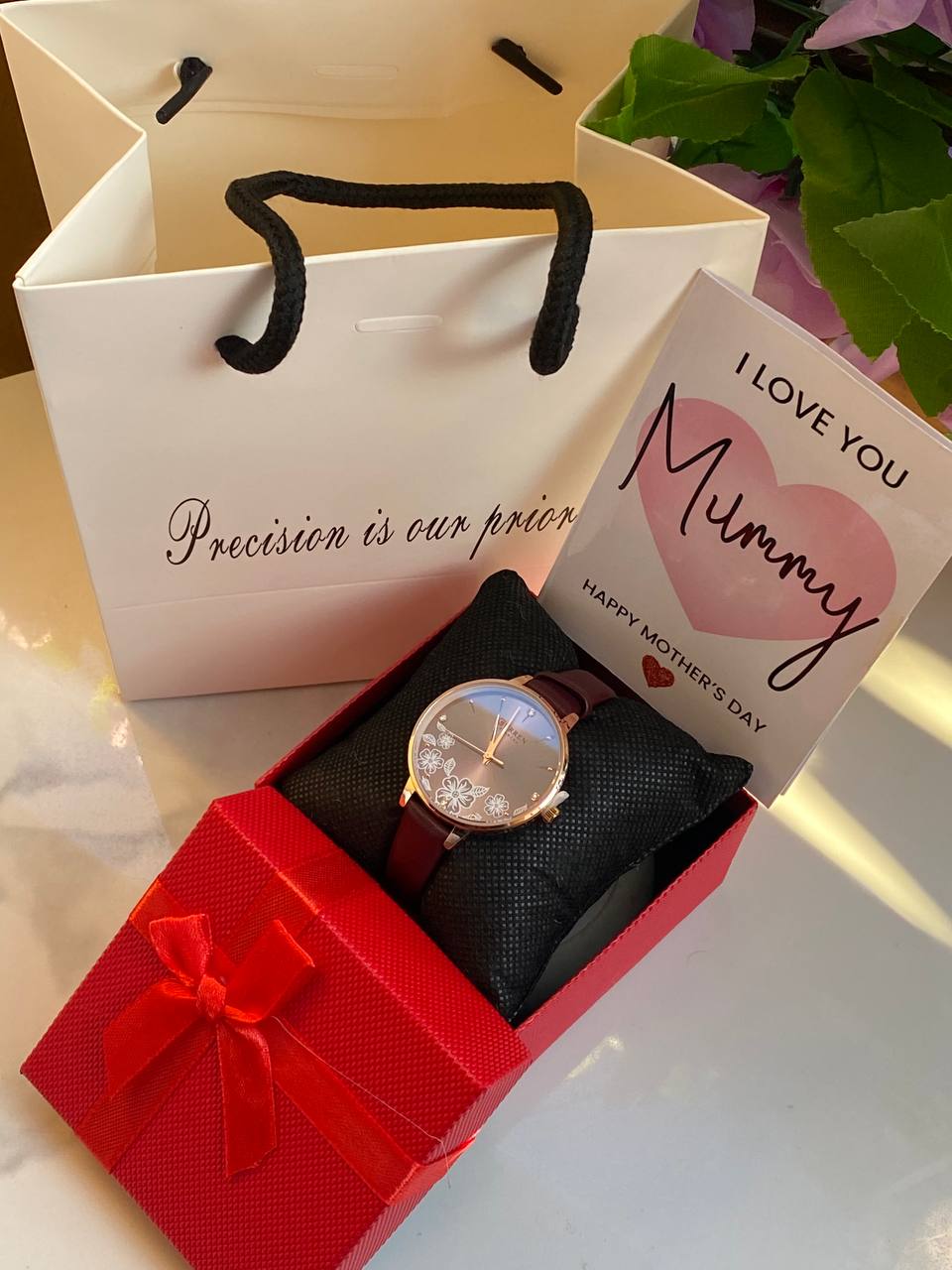 MOTHERS DAY GIFT PACKAGE (CURREN EDITION) WATCH,BOX,CARD,BAG STAINLESS STEEL WATER RESISTANT BATTERY POWERED