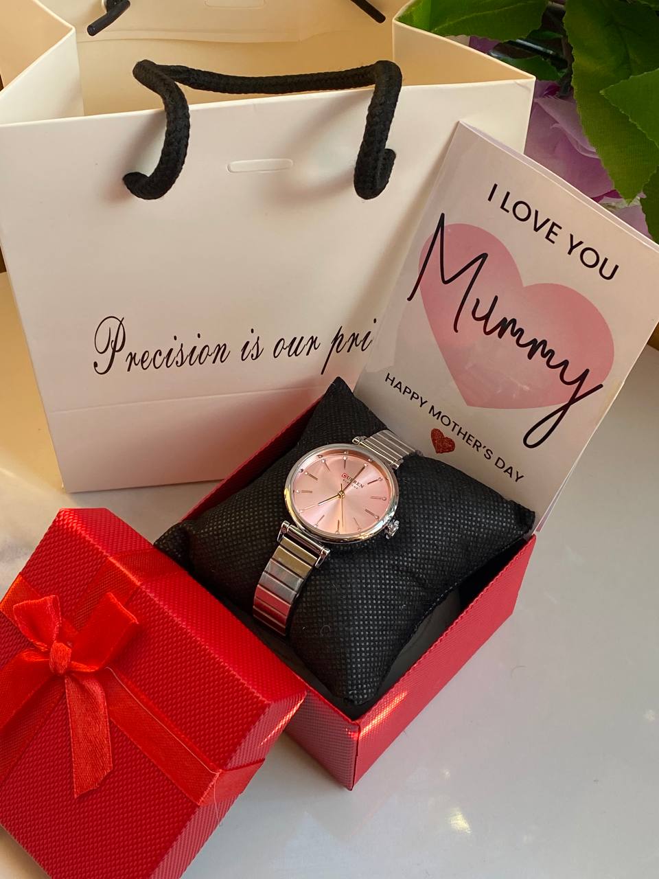 MOTHERS DAY GIFT PACKAGE (CURREN EDITION) WATCH,BOX,CARD,BAG STAINLESS STEEL WATER RESISTANT BATTERY POWERED
