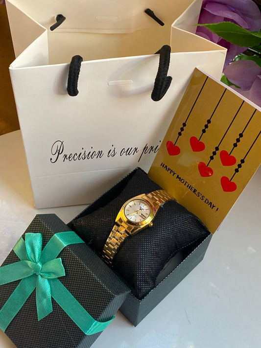 MOTHERS DAY GIFT PACKAGE (NAVIFORCE EDITION) WATCH,BOX,CARD,BAG STAINLESS STEEL WATER RESISTANT BATTERY POWERED