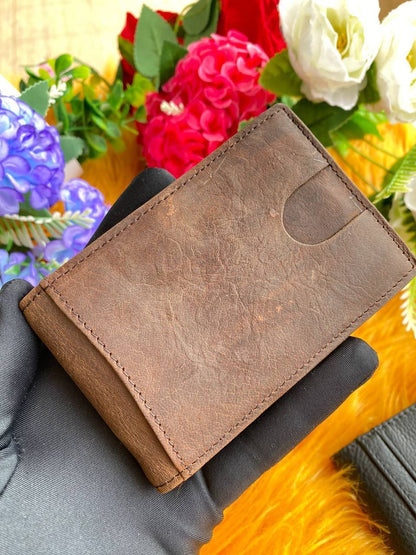 LEATHER WALLETS WITH MONEY CLIP ONLY